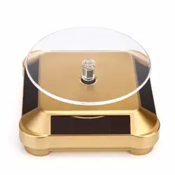Горячая 10 мм позолоченный серебристый, черный Солнечный Мощность 360 Вращающийся Дисплей Стенд поворотный стол плиты для кольцо ожерелье