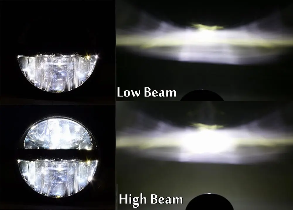 Black 7 Inch LED Headlight Round LED Bulb HighLow beam DRL Amber Turn Signal Waterproof for Jeep Wrangler JK Hummer(One Pair) (9)
