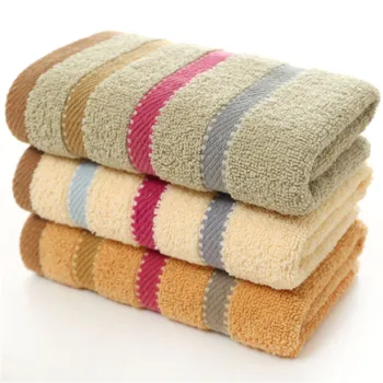 

35X75CM Four Colors Striped Cotton Towel Soft Absorbent Skin Care Breathable High Absorbent Antibacterial Face Towel/Hair Towels