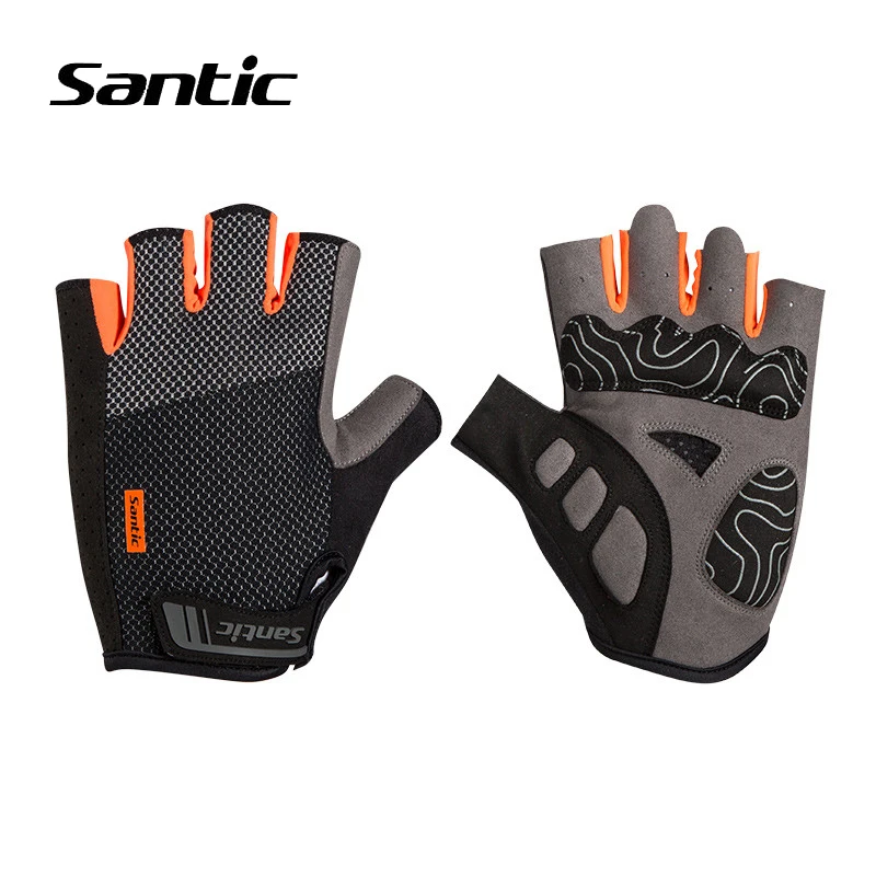 

Santic 2018 Pro Cycling Gloves Men Half Finger Padded Shockproof Mountain Road Bike Gloves Racing Short Bicycle Gloves