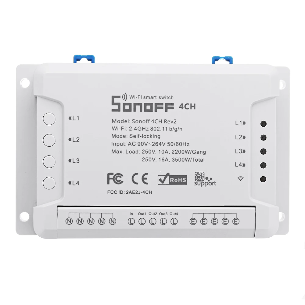 Sonoff 4CH R2 Pro R2 433 МГц банда RF беспроводной пульт дистанционного управления Умный дом Wifi модуль умный переключатель инчинг интерлок реле Alexa Google