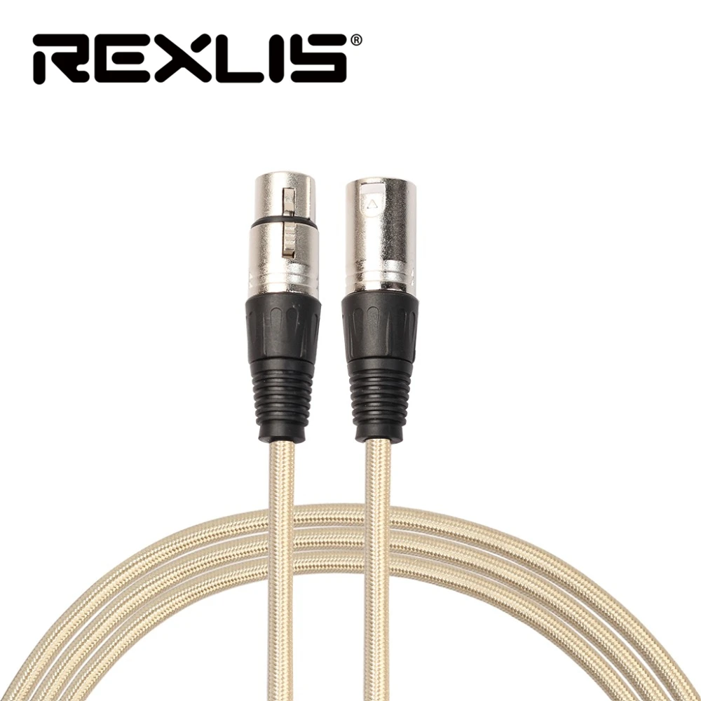 1m3m5m10mNylon чистая Золотая цветная 3Pin XLR кабель для мужчин Женский балансный