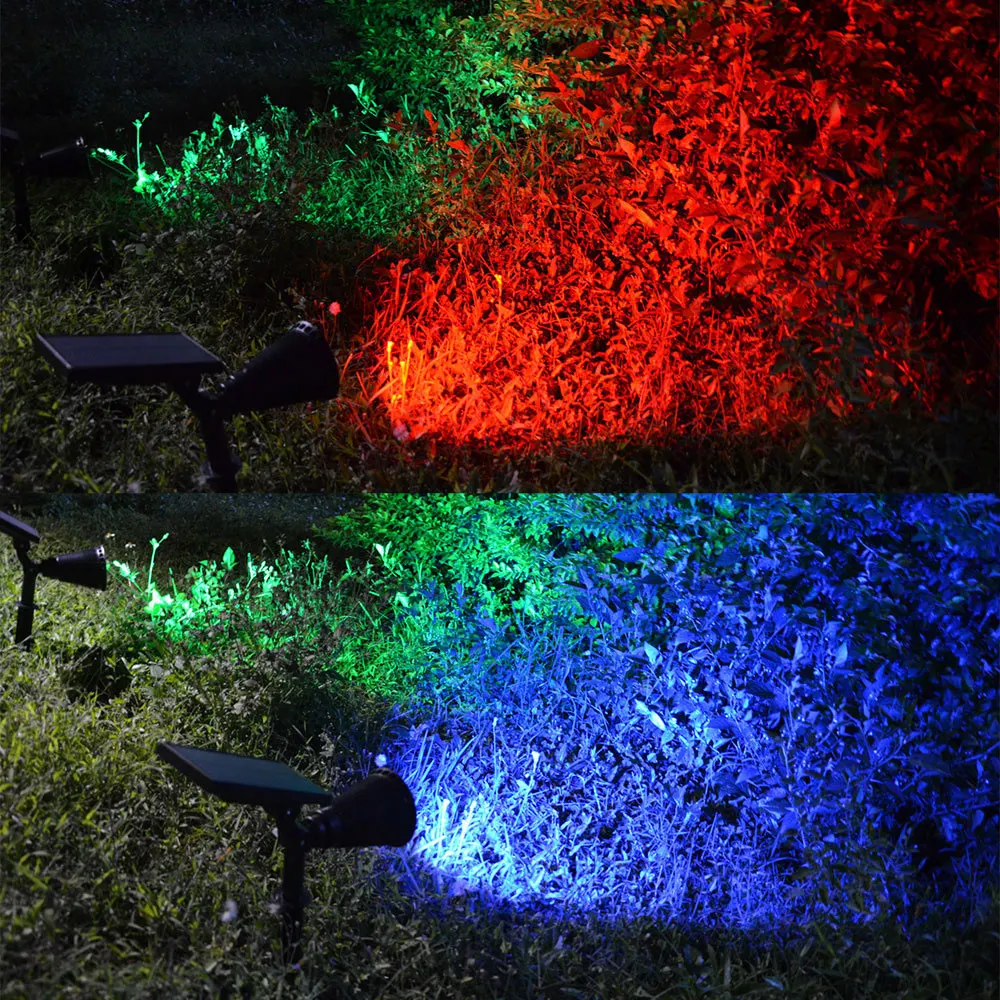 Emissor de Luz Lâmpada do Gramado para Decoração Luz ao ar Diodo Solar Jardim Spotlight Soalr Livre 7 Leds Ajustável Parede Fense Paisagem My1 18 soalr luz ao ar livre 7 leds