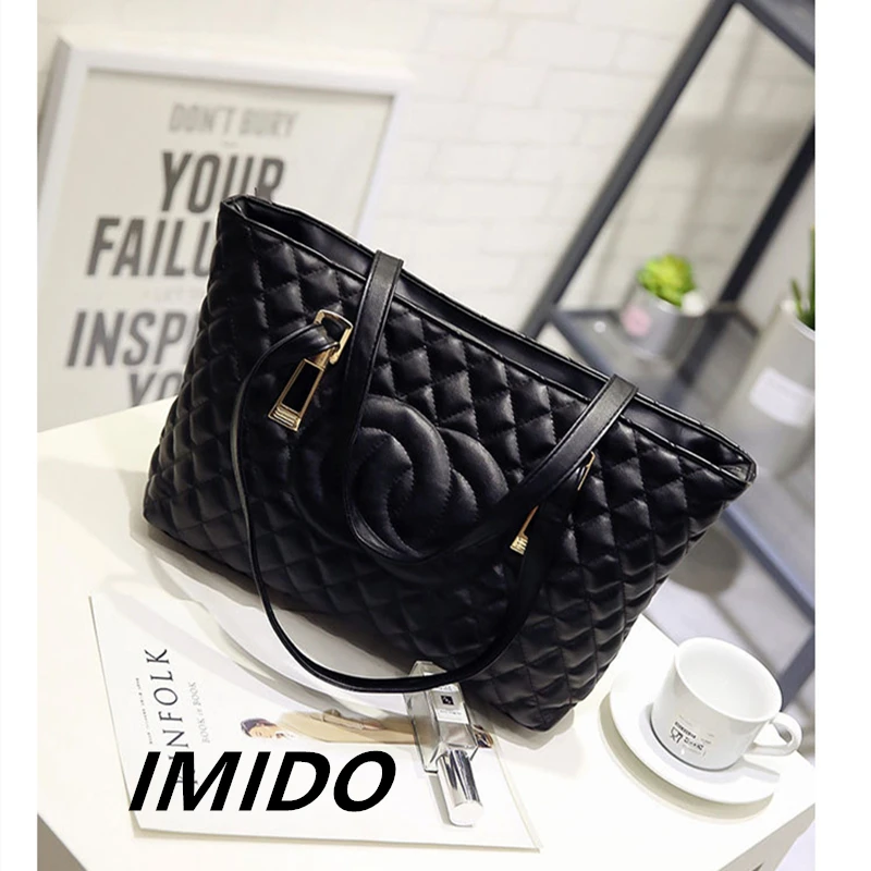 

IMIDO 2019 Spring Summer Style Letter Lattice Fashion Casual Shopping Trip High Capacity Female Shoulder Diagonal Shoulder Bag