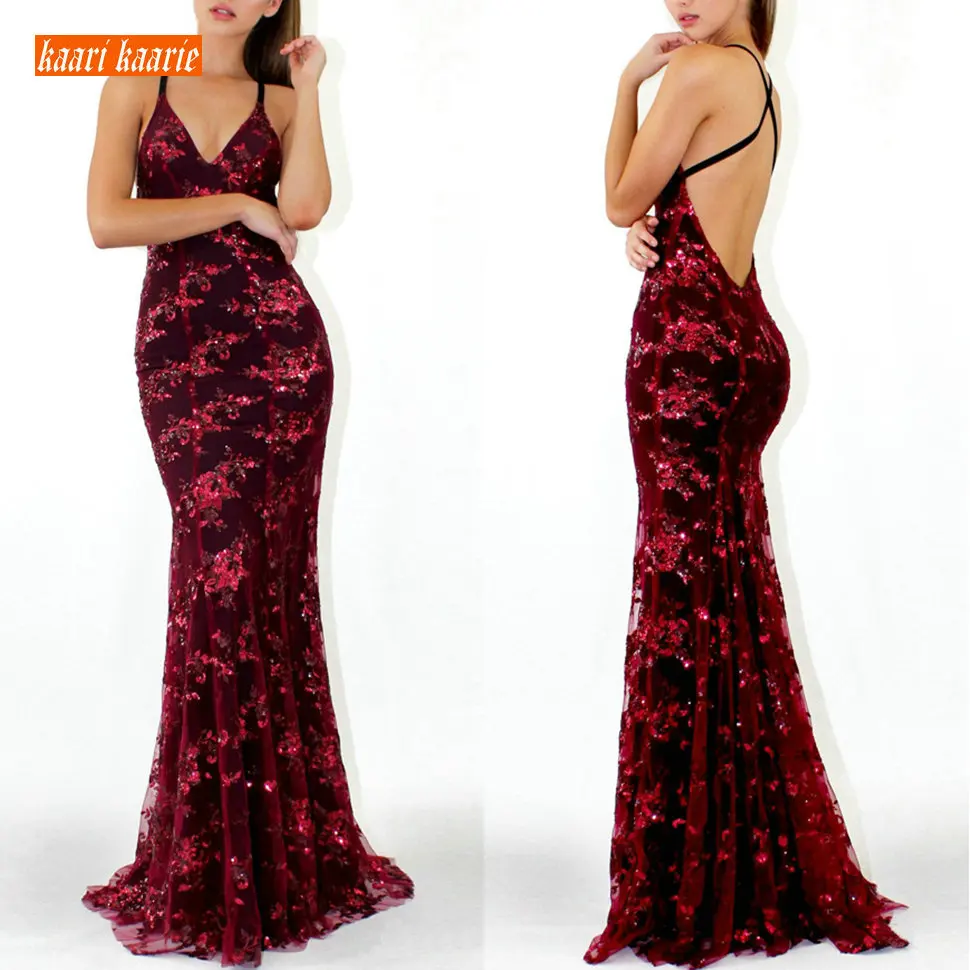 Elegant Silver Formal Dress Mermaid Evening Gowns 2019 Sexy Evening Dresses Long Party Tulle Embroidery Sequined Backless Women