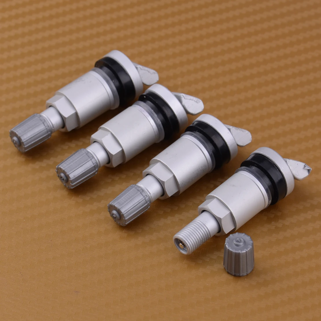

DWCX 4pcs Car TPMS Tire Pressure Monitoring System Sensor Valve Caps Stem Repair Kit Replacement