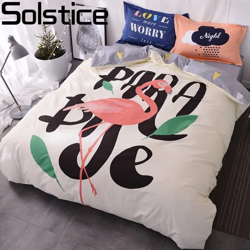 Solstice домашний текстиль Высокое качество 100% хлопок мультфильм Фламинго печати 4