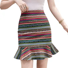 Сезон: весна-лето для женщин юбка трубы печати тонкий сексуальный модная упаковка бедра офисные женские туфли милые юбки для