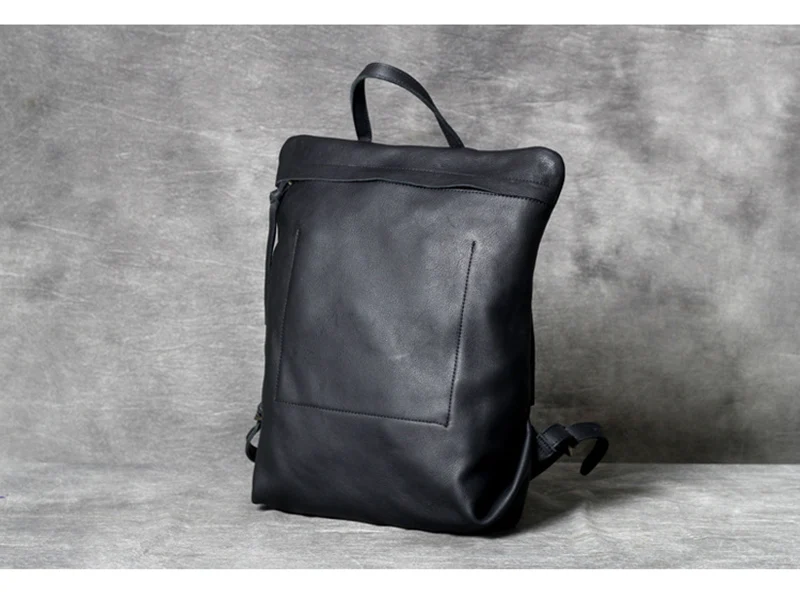 Front Display of Woosir Minimalist Leather Backpack for Men