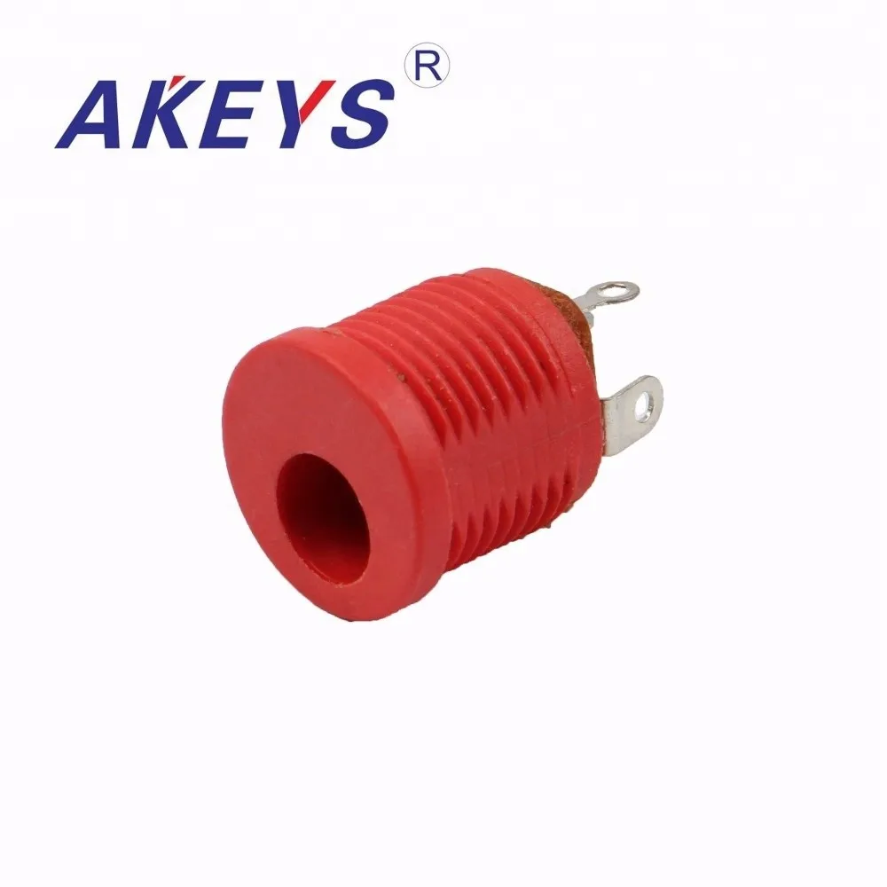 

20PCS DC-022 red 5.5-2.1mm female round DC power jack PCB Mount DC audio jack without screw nut