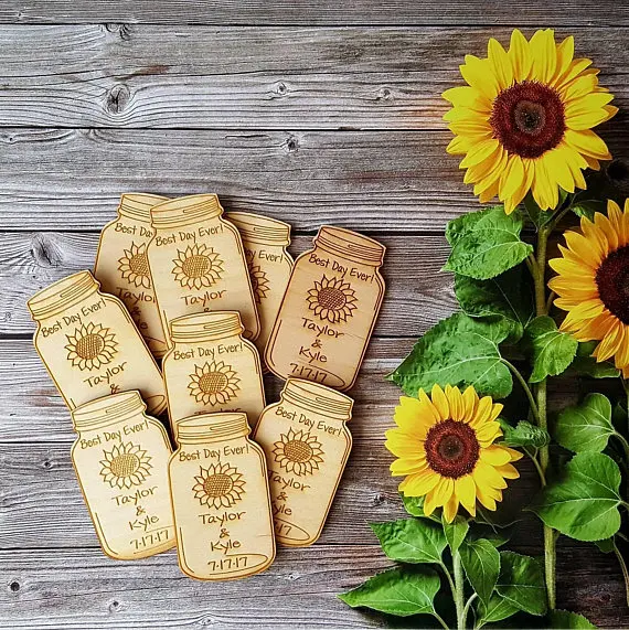 online shop sunflower design save the date magnets custom name and