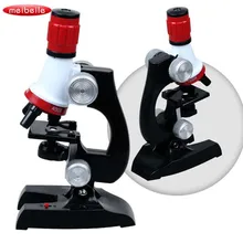 Набор микроскопов лабораторный светодиодный 100X-1200X домашняя развивающая игрушка подарок Биологический микроскоп Обучающие игрушки для детей