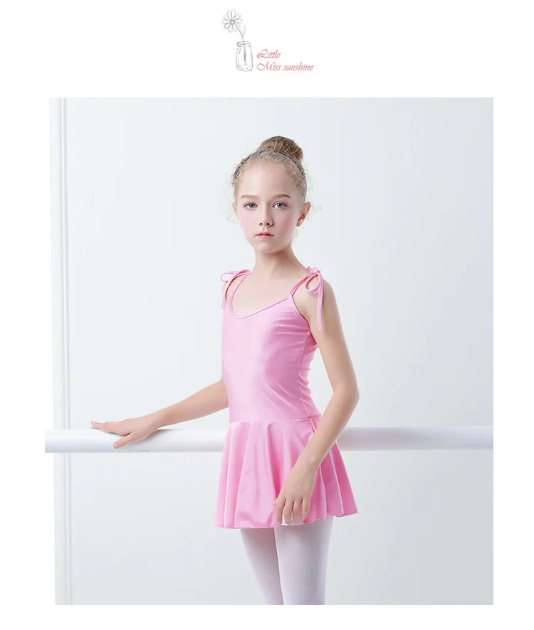 Блестящее балетное трико из спандекса платье камзол для гимнастики платье для девочек Купальник для балета, танцев с юбкой