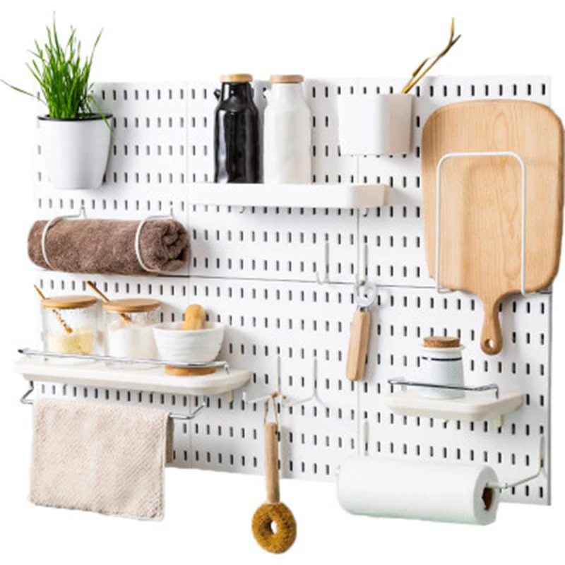 

Wall Hole Plate Organizer Holder Tool Hanger Storage Rack Kitchen Bathroom Tool Wall Housekeeper Accessory Hanging Home Decor