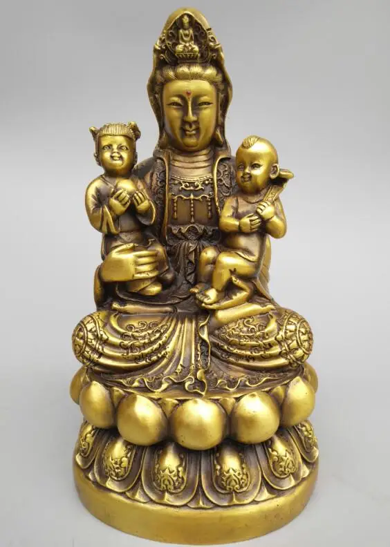 Китайская резьба Seiko из чистой латуни Guanyin bodhisattva hug | Дом и сад