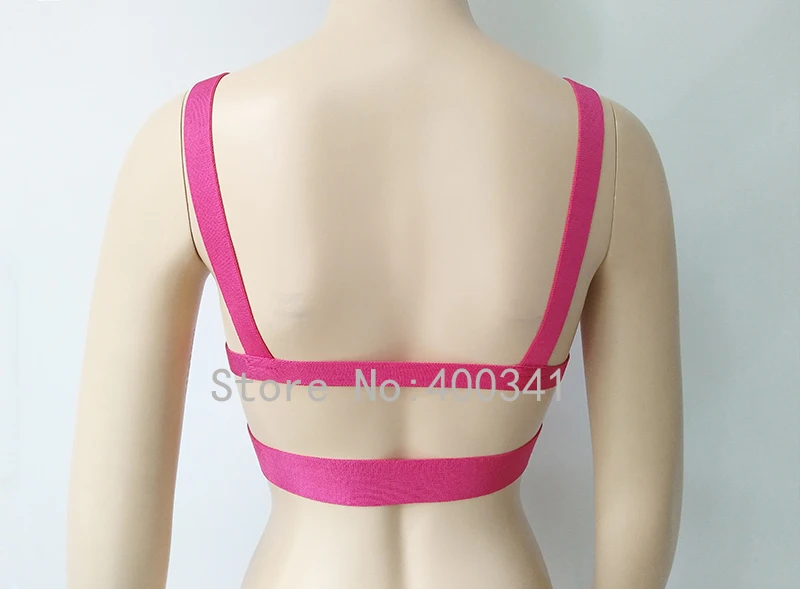 2019 new arrivals womens elastic bandage crop top spaghetti strap busty solid candy color v-neck hot sale  EV1529