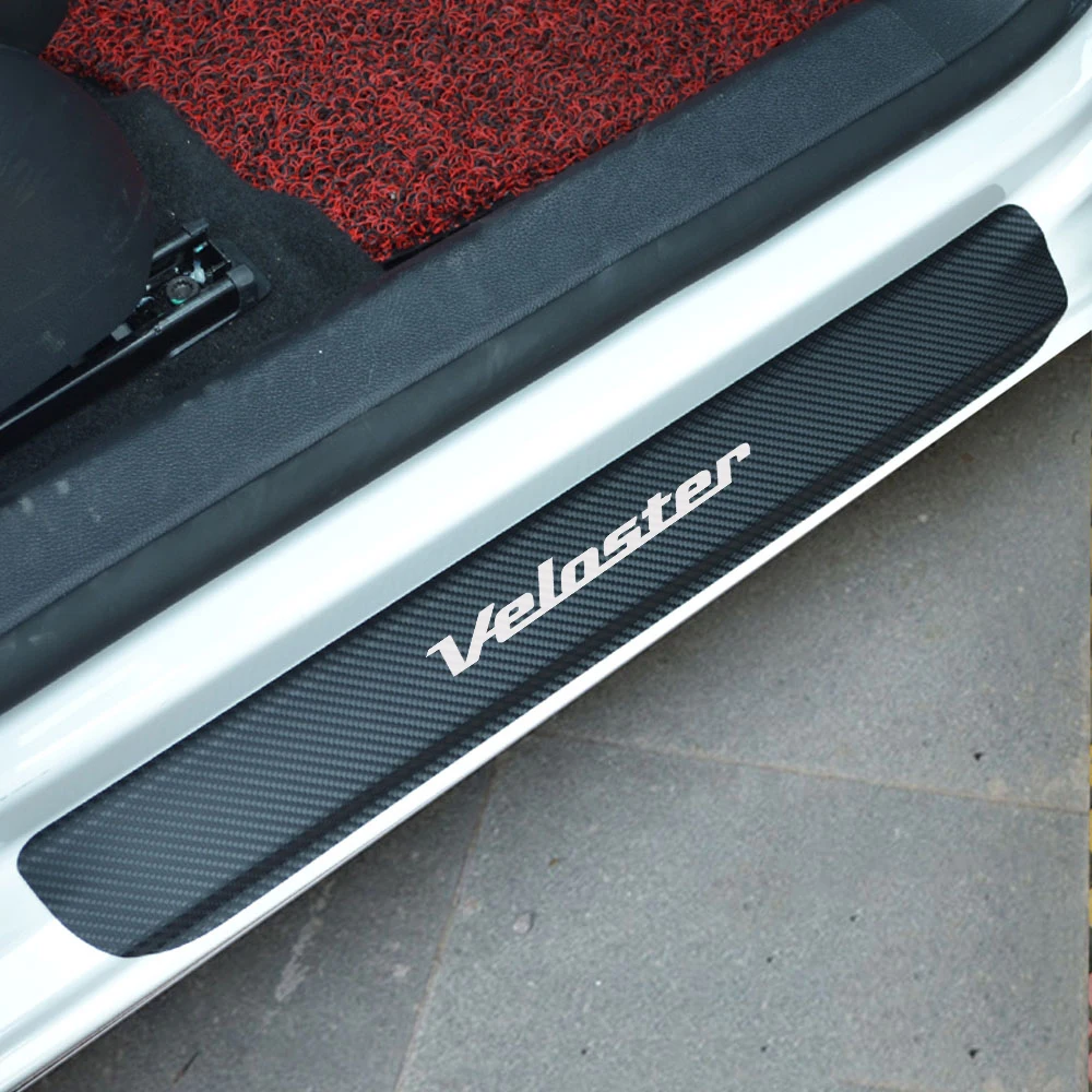 4 шт. автомобиля порога протектор стикер углеродного волокна виниловая наклейка для hyundai Veloster
