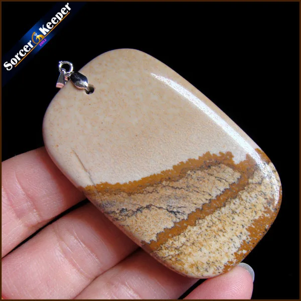 Men's Fashion Jewelry Natural Picture Gem Stone Pendant