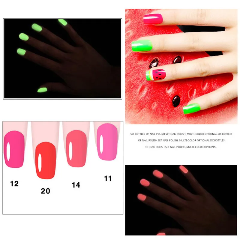 Glow In The Dark Paint Nail Polish 7ml Candy Fluorescent Nail Lacquer