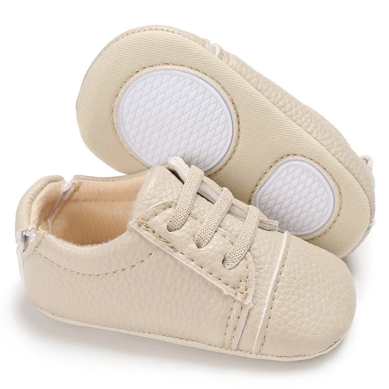 Новая весенне-Осенняя обувь из искусственной кожи для маленьких мальчиков и девочек Повседневный нескользящий удобный однотонный мокасины для малышей от 0 до 18 месяцев