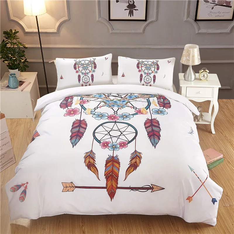 

Fanaijia Dreamcatcher beddings sets queen size India Bohemia feather duvet Cover With Pillowcases Design Bed Set