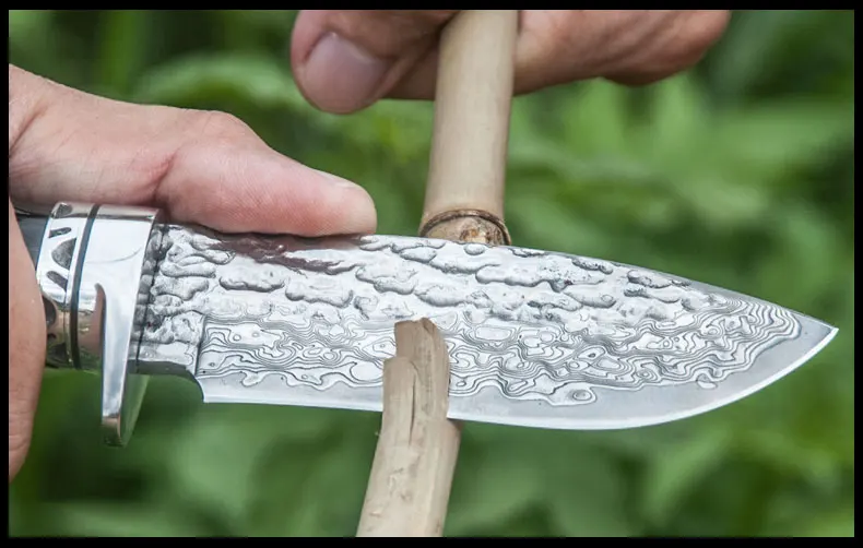 HX на открытом воздухе тактические ножи выживания Лучшее Высокое качество нож дамасский нож охотничий HRC60 Кемпинг дамасский верхний прямой нож