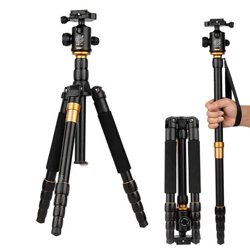 New QZSD Q666 Portable Camera Tripod Monopod + Professional Ball Head Compact Travel Tripod for Canon Nikon Sony DSLR SLR Camera New QZSD Q666 Portable Camera Tripod Monopod + Professional Ball Head Compact Travel Tripod for Canon Nikon Sony DSLR SLR Camera