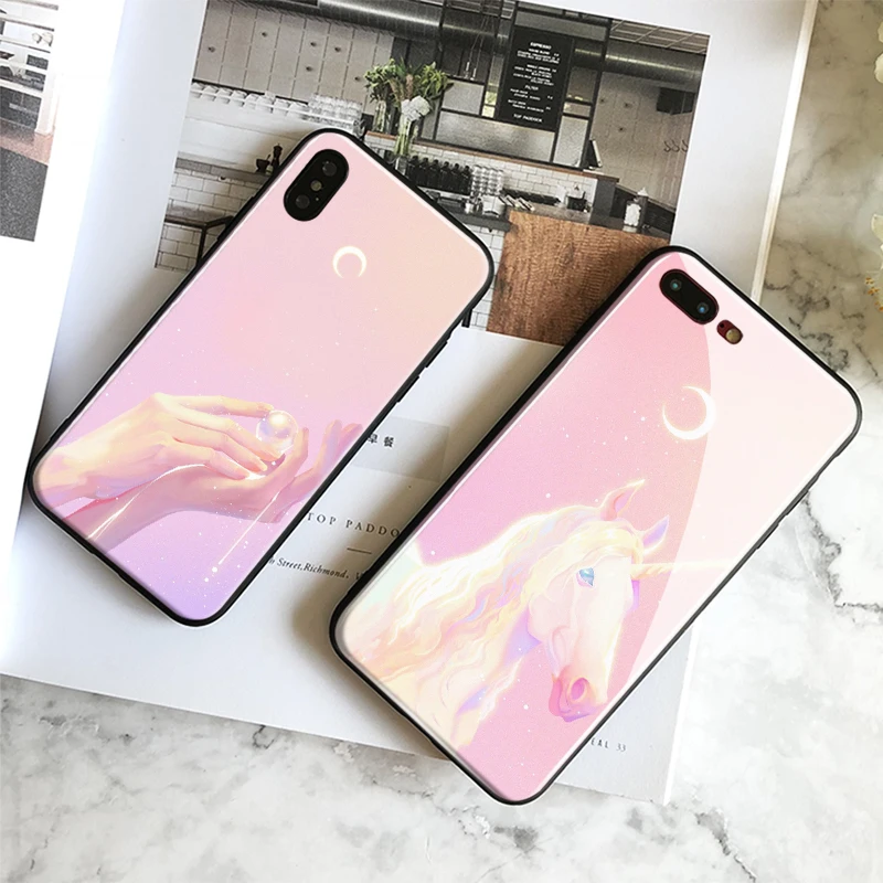 Aesthetic Pastel Fashion colorful art Tempered Glass Cover