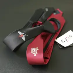Новый корейский модельер высокого качества для мальчиков и девочек Дети узкие тонкие галстуки 5 см галстук вышивка с молнией 30 шт./лот