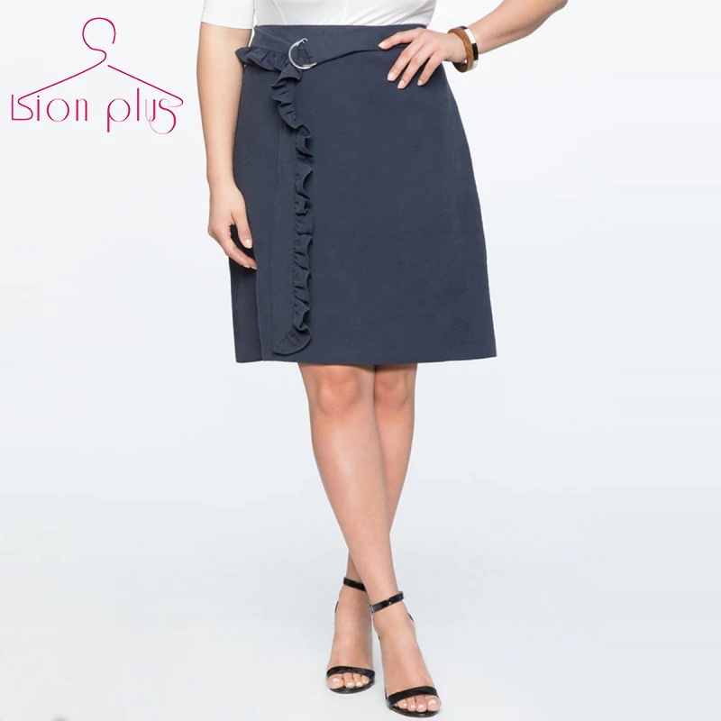 

Skirt Plus Size 5XL 6XL 7XL Office Lady Ruffles Skirts Womens Autumn Asymmetrical Mini Skirt High Waist Faldas Mujer Moda 2018