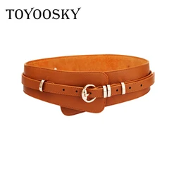 2018 de ancho de las señoras de moda decorativo elástico de piel de vaca de cuero genuino cinturones mujeres amplia cintura faja TOYOOSKY 2018 de ancho de las señoras de moda decorativo elástico de piel de vaca de cuero genuino cinturones mujeres amplia cintura faja TOYOOSKY