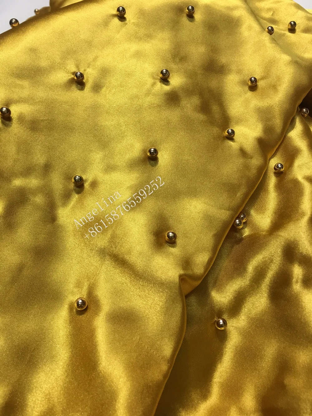 

Gold yellow Indian George Fabrics 2017 High Quality African George Fabric With beads Handcut Sequins George Lace BZL-11051