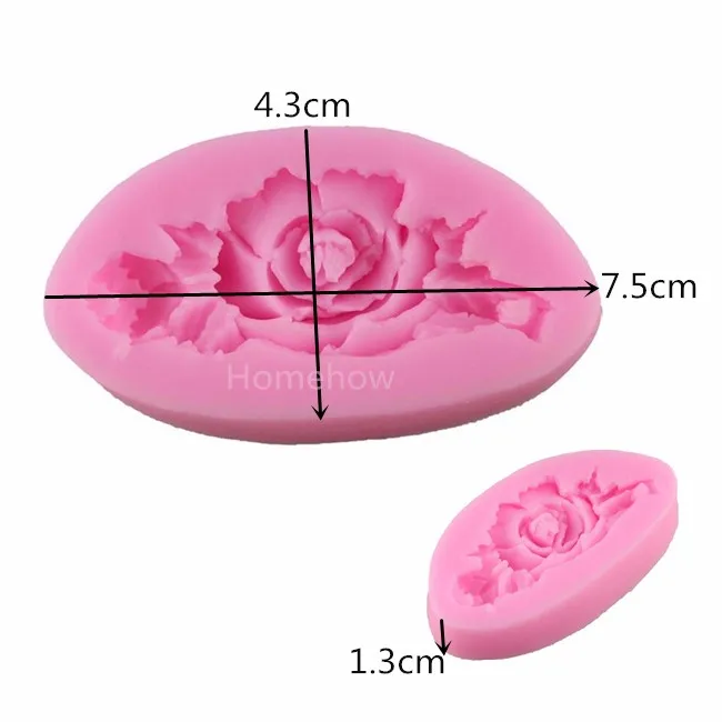 3D silicone mold rose 8 j