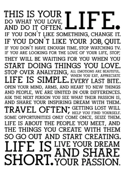 

Holstee Manifesto Poster LIFE Motivational Inspiring SILK POSTER 24X36INCHS