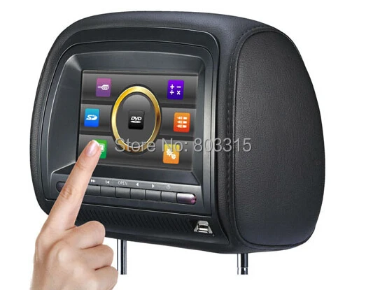 Flash Deal free shipping (2pcs/lot) 7 inch car headrest dvd+ touch screen and WITHOUT zipper +IR wirelss headphones+game+IR+USB+SD+FM 1