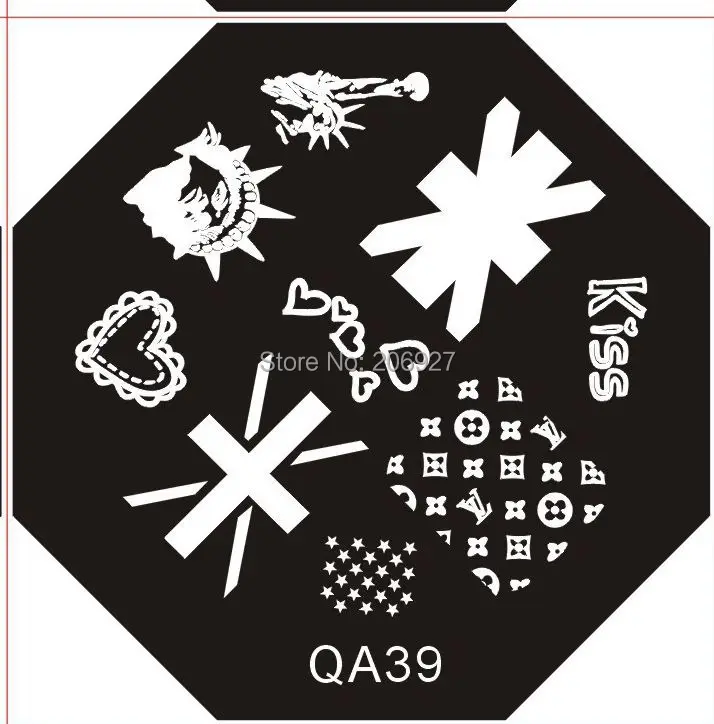 

QA-39 1pc Cute Octagonal Stamping Metal Plate Nail Art