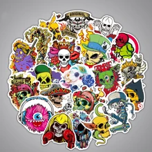 

Random not to repeat 50 cartoon scary skull stickers, travel cases, skateboard decorative stickers can be used for holiday gifts
