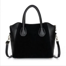 HOT! Fashion bags 2016 women’s nubuck leather patchwork handbag smiley bag women shoulder bag women’s bags