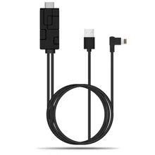 2 м кабели 1080 p 8 Разъемный кабель HDMI AV кабель HD TV USB адаптер прямой/локоть для iPhone X 8 7 7 6 S Plug and play