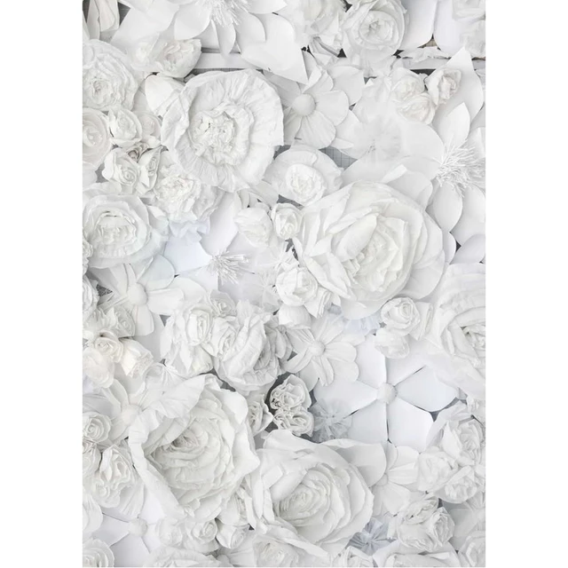 digital printed 3d white paper flower backdrop for photography white paper flower backdrop