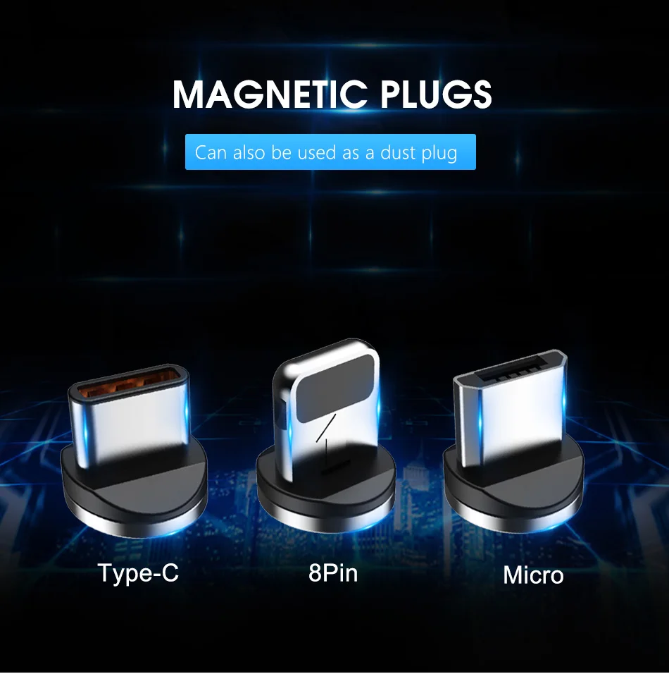 NOHON Magnetic Charging Cable 8 Pin For iPhone XS MAX XR X Samsung Xiaomi 8 9 Android Micro USB Type C Phone Charge Cables 1 (9)