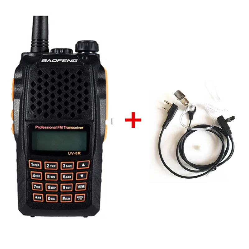 Baofeng UV-6R рация 7 Вт Двухдиапазонная двухсторонняя радио Pofung UV6R HF трансивер telsiz UV 6R Ham cb радиостанция pmr - Цвет: Add Air tube earmic