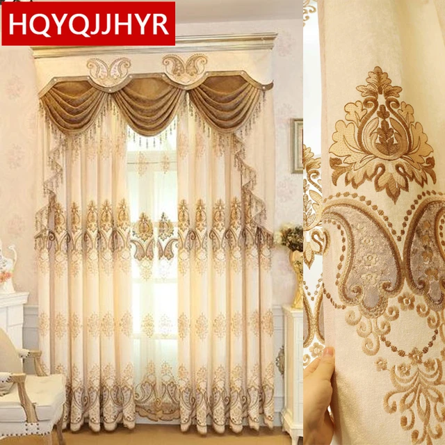 Special Price Beige Green Purple European Luxury Embroidered Blackout curtains for Living Room Upgraded Chenille Custom Curtain for Bedroom Special Price Beige Green Purple European Luxury Embroidered Blackout curtains for Living Room Upgraded Chenille Custom Curtain for Bedroom
