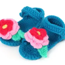 1 пара новых милых креативных мягких цветов для маленьких мальчиков и девочек, ручная вязка, обувь для малышей, детская кроватка, 11 см