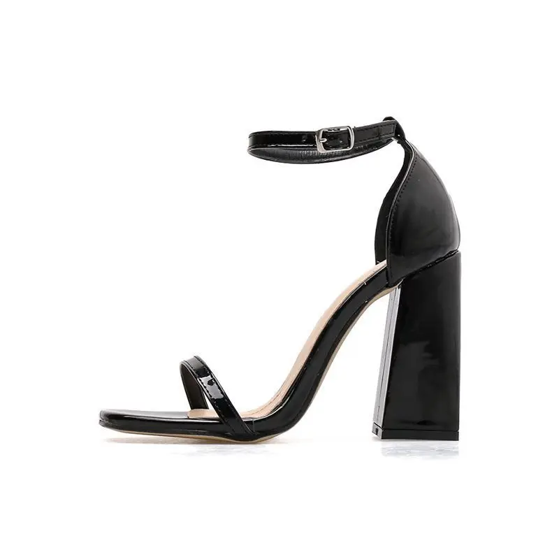 

2019 summer new comfortable simple solid color high heels women comfortable wild thick with casual high heels
