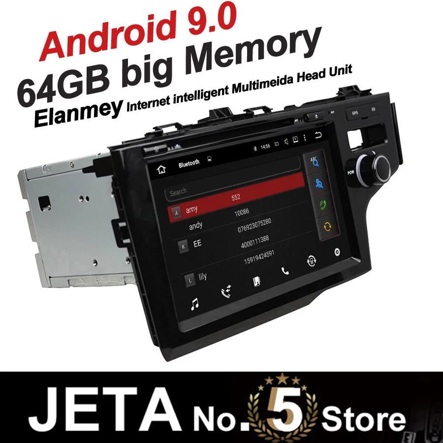 Clearance Fit for HONDA FIT JAZZ 2014 Car Radio GPS Music player tape recorder Android 9.0 64GB big memory DSP equalizer IPS touch screen 8