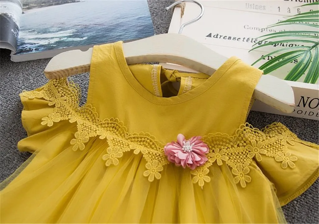 Летнее платье для маленьких девочек; однотонное платье с цветочным узором для новорожденных девочек; красивые и модные детские платья для маленьких девочек