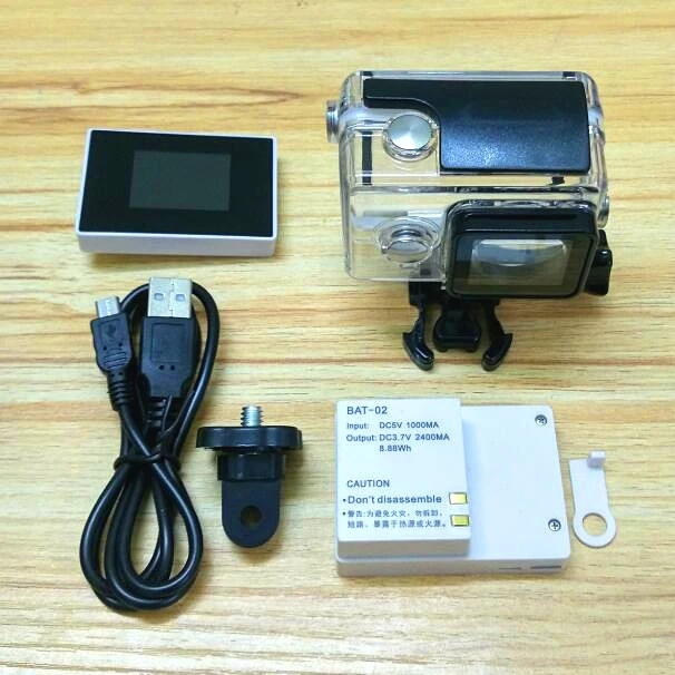 Аксессуары для экшн-камеры, внешняя батарея, внешний жидкокристаллический ЖК-дисплей+ Водонепроницаемый чехол для XiaoMi yi