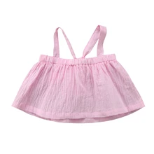 Милая Одежда для новорожденных девочек хлопковая Кружевная футболка без рукавов топы, однотонные рубашки, одежда от 0 до 24 месяцев