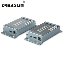 TreasLin HDMI Extender over Single Cat5 Cat5e Cat6 LAN Cable HDMI Transmitter Receiver over TCP/IP Netswitch Up to 492FT(150m)